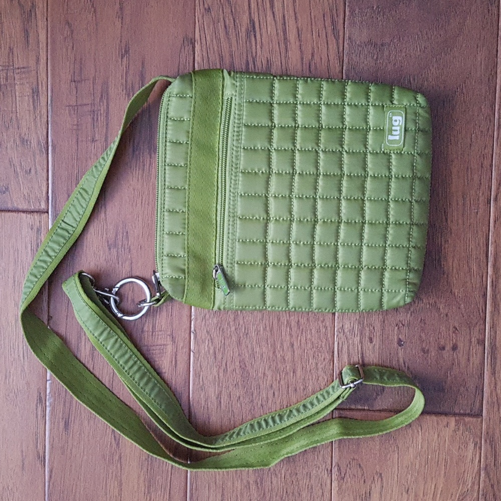 Lug Adjustable Strap Quilted Crossbody Green Travel Bag
